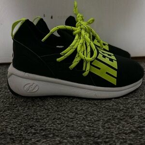 Heelys shoes size 13c lime green black and white
